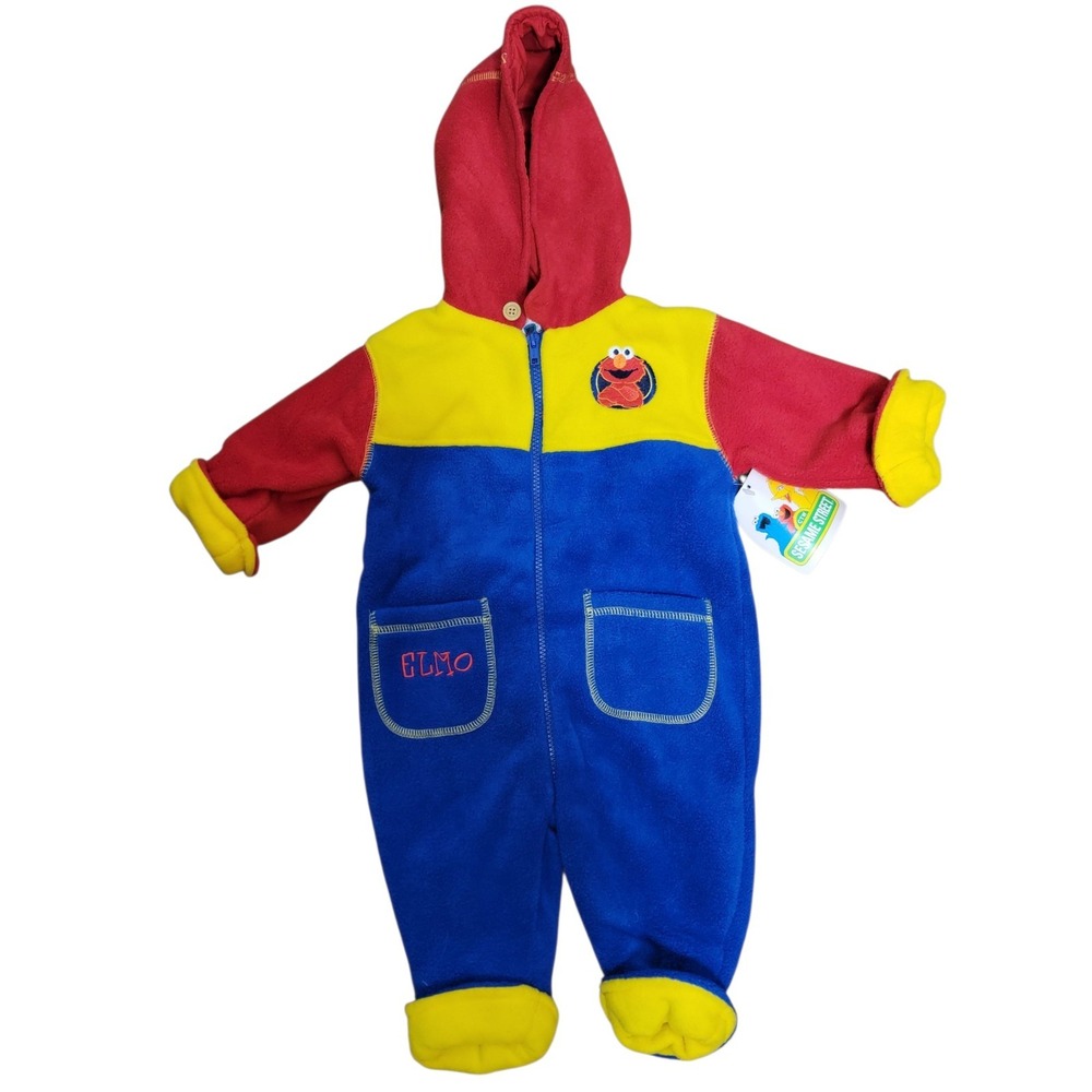 Vintage Kmart Sesame Stree Elmo One Piece Fleece NWT 9 Months